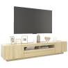 Stylish Sonoma Oak TV Cabinet with LED Lights - 200x35x40 cm