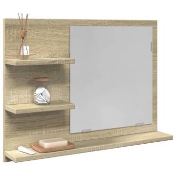 Sonoma Oak Bathroom Mirror 60x10.5x45 cm | Hipomarket