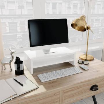 Monitor Stand High Gloss White - Stylish & Functional | Hipo Market