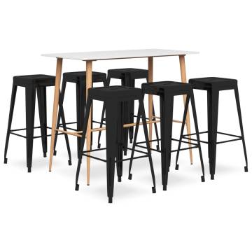 7 Piece Bar Set - Modern White and Black Design | Hipo Market