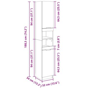 Bathroom Cabinet Sonoma Oak - Stylish Storage Solution