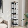 5-Tier Black Bookshelf - Stylish & Space-Saving Design