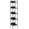 5-Tier Black Bookshelf - Stylish & Space-Saving Design