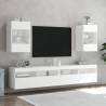 TV Wall Cabinet with LED Lights - White 40x30x60.5 cm