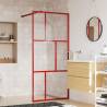 Stylish Red Walk-in Shower Wall with ESG Glass - 90x195 cm