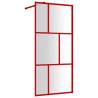 Stylish Red Walk-in Shower Wall with ESG Glass - 90x195 cm