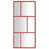 Stylish Red Walk-in Shower Wall with ESG Glass - 90x195 cm