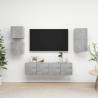 5 Piece TV Cabinet Set Concrete Grey Engineered Wood Colour concrete grey Quantity in Package 5 Height 60 cm 