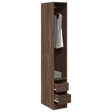 Brown Oak Wardrobe 30x50x200 cm - Stylish Engineered Wood