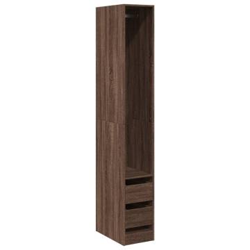 Brown Oak Wardrobe 30x50x200 cm - Stylish Engineered Wood