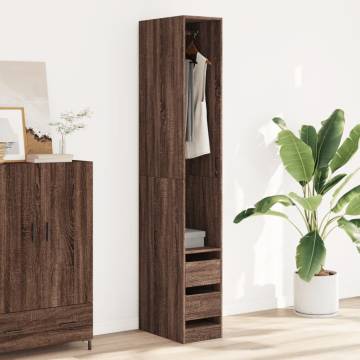 Brown Oak Wardrobe 30x50x200 cm - Stylish Engineered Wood