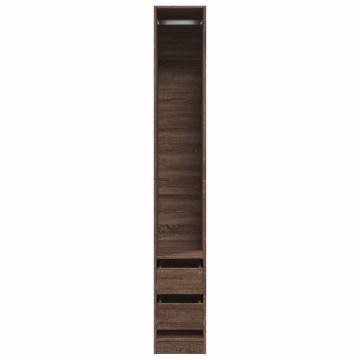 Brown Oak Wardrobe 30x50x200 cm - Stylish Engineered Wood