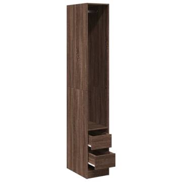 Brown Oak Wardrobe 30x50x200 cm - Stylish Engineered Wood