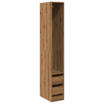 Stylish Artisan Oak Wardrobe - 30x50x200 cm Engineered Wood