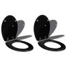 Toilet Seats with Soft Close Lids 2 pcs MDF Black Quantity in Package 2 Design plain black Soft close yes 