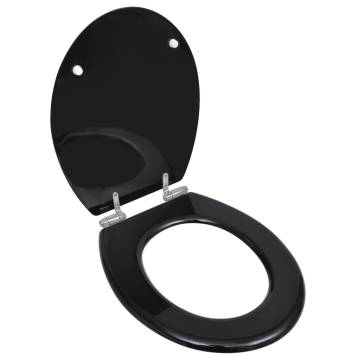 Toilet Seats with Soft Close Lids - 2 pcs MDF Black