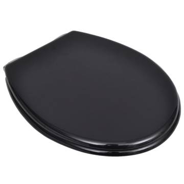 Toilet Seats with Soft Close Lids - 2 pcs MDF Black