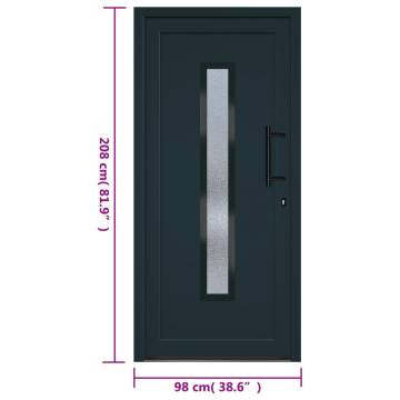 Front Door Anthracite 98x208 cm PVC - Elegant & Secure Entry