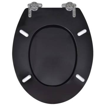 Toilet Seats with Soft Close Lids - 2 pcs MDF Black