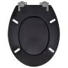 Toilet Seats with Soft Close Lids - 2 pcs MDF Black