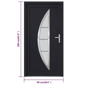 Front Door Anthracite 98x200 cm PVC - Stylish and Secure