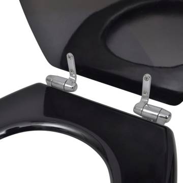 Toilet Seats with Soft Close Lids - 2 pcs MDF Black