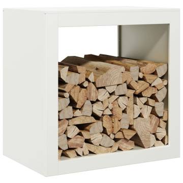 Firewood Rack White 60x40x60 cm Steel - Durable Storage Solution