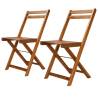 Outdoor Bistro Chairs Set - Solid Acacia Wood - 2 pcs