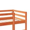 Loft Bed Frame with Desk Wax Brown - Solid Pine Wood 90x190 cm