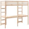 Loft Bed Frame with Desk - Solid Pine, 90x200 cm | HipoMarket