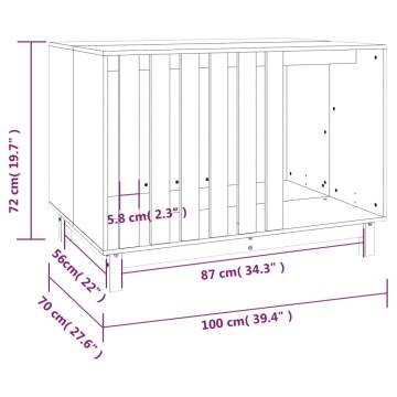 Stylish Dog House - Solid Pine Wood, 100x70x72 cm