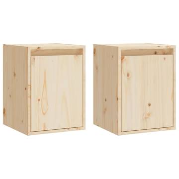 Solid Wood Pine Wall Cabinets - 2 pcs | HipoMarket