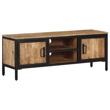 Solid Mango Wood TV Cabinet - Industrial Style & Ample Storage