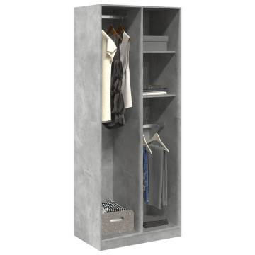 Stylish Concrete Grey Wardrobe - 80x50x200 cm | HipoMarket