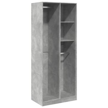 Stylish Concrete Grey Wardrobe - 80x50x200 cm | HipoMarket