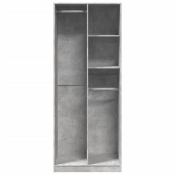 Stylish Concrete Grey Wardrobe - 80x50x200 cm | HipoMarket