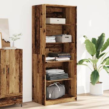 Wardrobe Old Wood 80x50x200 cm | Durable Engineered Wood