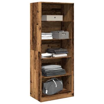 Wardrobe Old Wood 80x50x200 cm | Durable Engineered Wood