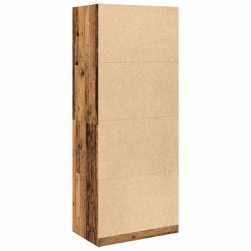 Wardrobe Old Wood 80x50x200 cm | Durable Engineered Wood