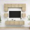  8 Piece TV Cabinet Set Sonoma Oak Engineered Wood Colour sonoma oak Quantity in Package 1 Width 80 cm 