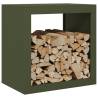 Durable Green Firewood Rack 60x40x60 cm Steel | HipoMarket