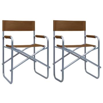 Steel Brown Director's Chairs - 2 Pcs | HipoMarket