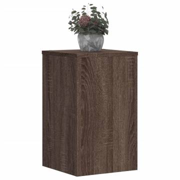 Stylish Brown Oak Plant Stands - 2 pcs, 30x30x50 cm