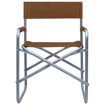 Steel Brown Director's Chairs - 2 Pcs | HipoMarket