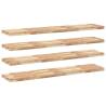 Floating Shelves 4 pcs - Untreated Solid Wood Acacia