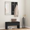 Hallway Furniture Set Black Engineered Wood Colour black 