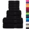 8 Piece Premium Towel Set SOLUND Black 600 gsm | Hipomarket