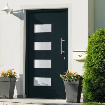 Anthracite Front Door Aluminium & PVC - 100x200 cm | HipoMarket