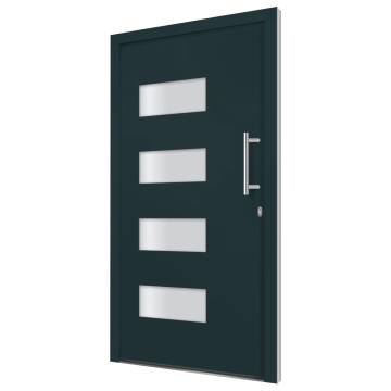 Anthracite Front Door Aluminium & PVC - 100x200 cm | HipoMarket