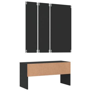 Hallway Furniture Set - Stylish Black Engineered Wood